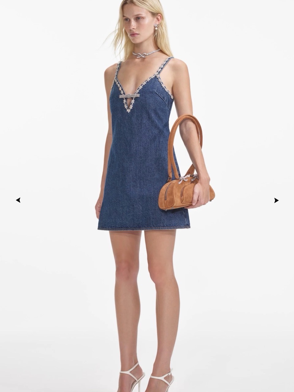 Self Portrait Women 'Denim Strappy Mini' Dress Us 8 — image 5 of 8